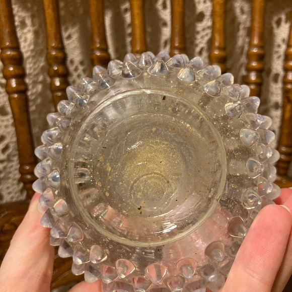 Fenton Opalescent Moonstone Hobnail Glass Perfume Bottle - Vintage, Eclectic - Picture 7 of 14